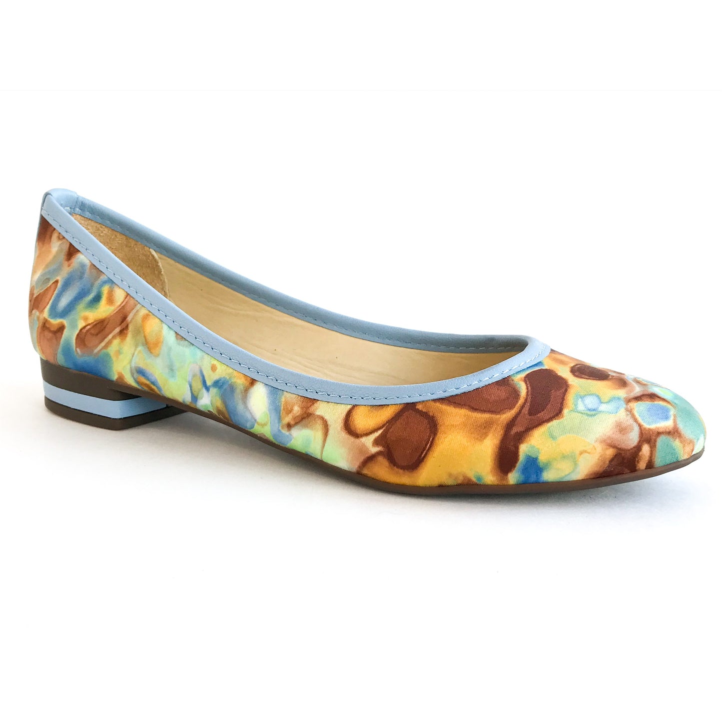 Multicolor ballet flat in industrial fabric